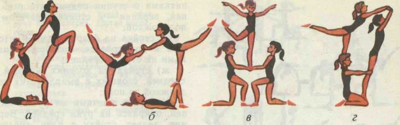 Поддержки для трех человек. Легкие акробатические упражнения. Легкие элементы акробатики. Акробатические пирамиды. Акробатические упражнения 4 человека.